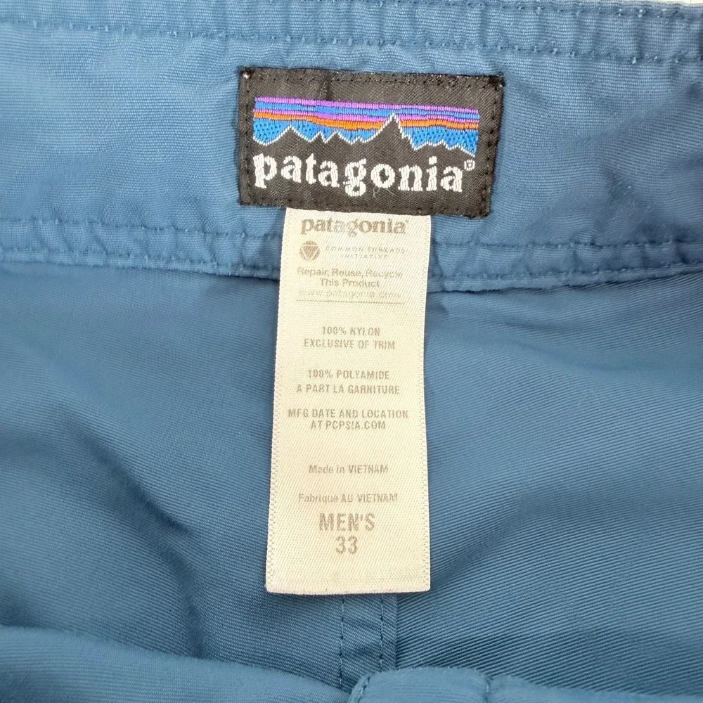 Patagonia Mens Gorpcore Wavefarer Slate Blue Board Swim Surf Shorts Size 33
